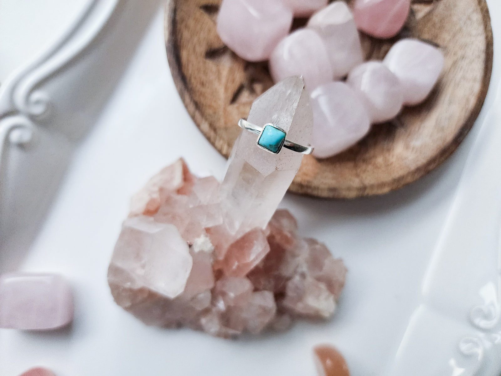 Turquoise Dainty Square Ring