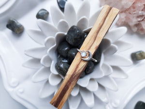 Adjustable Moon Sterling Ring || Moonstone