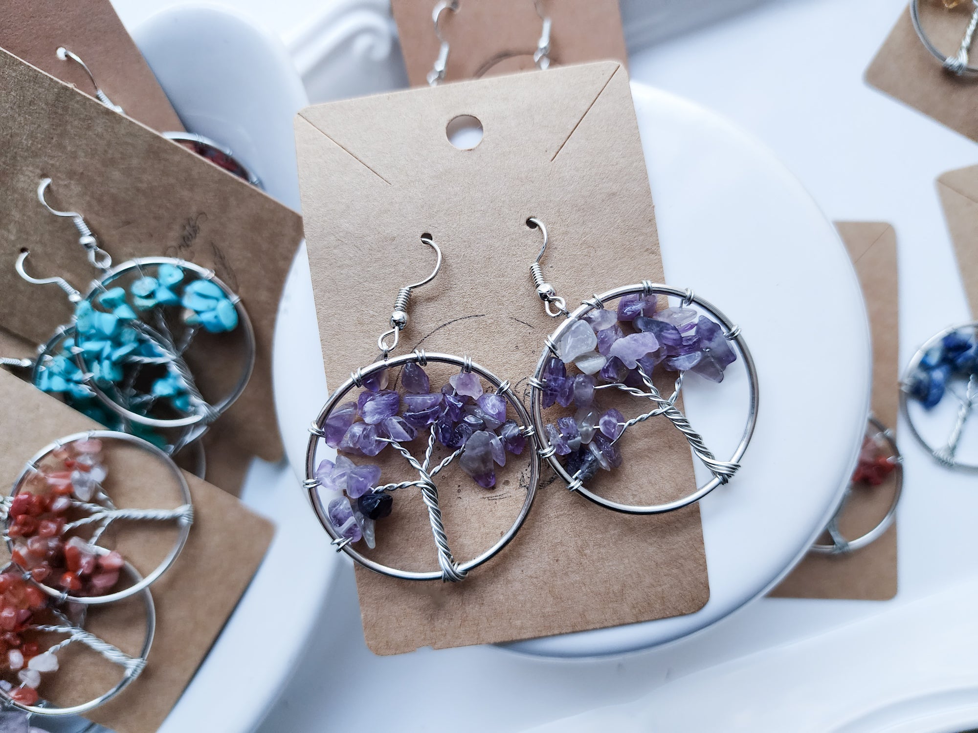 Tree of Life Drop Earrings || Silver