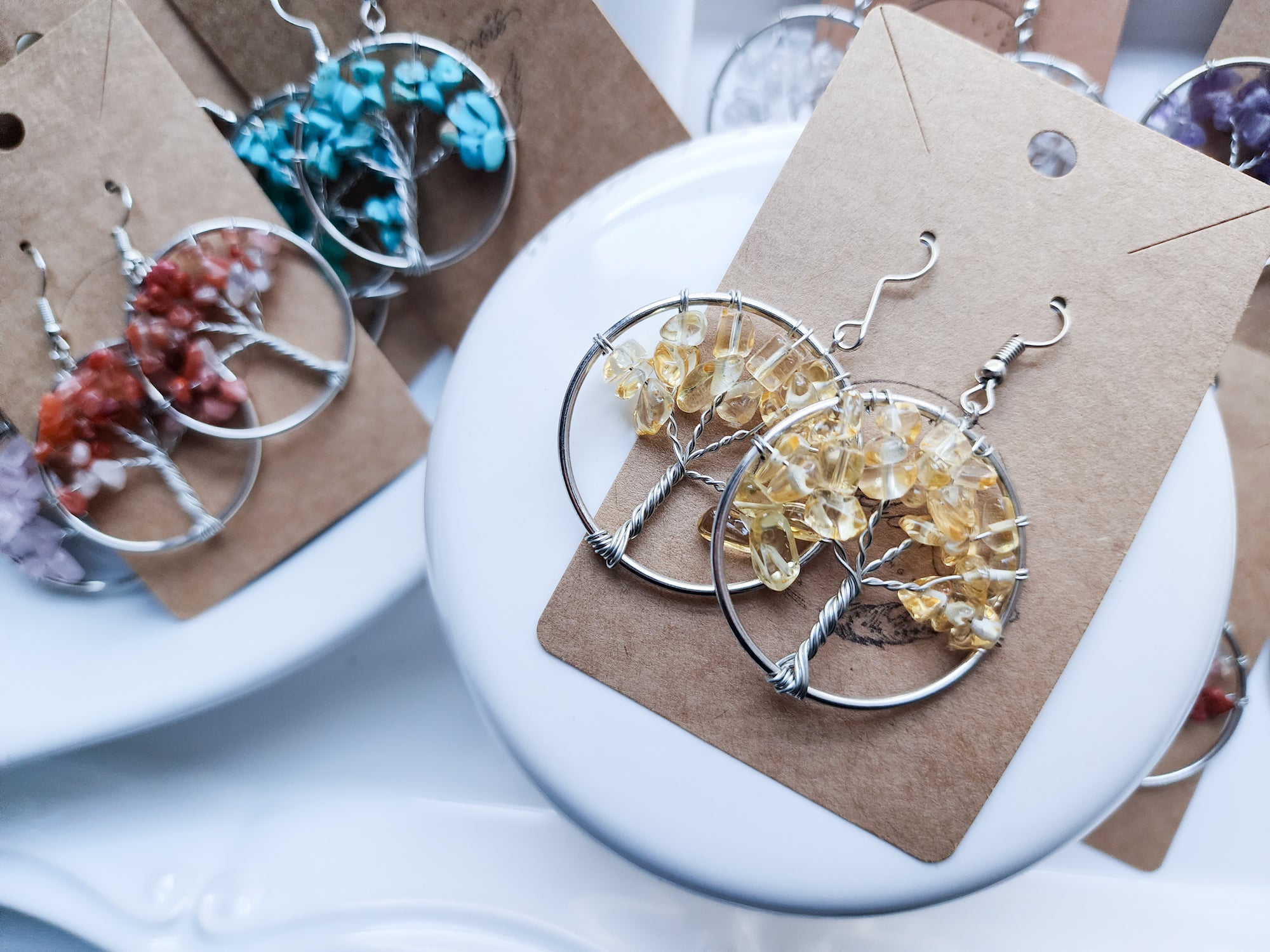 Tree of Life Drop Earrings || Silver