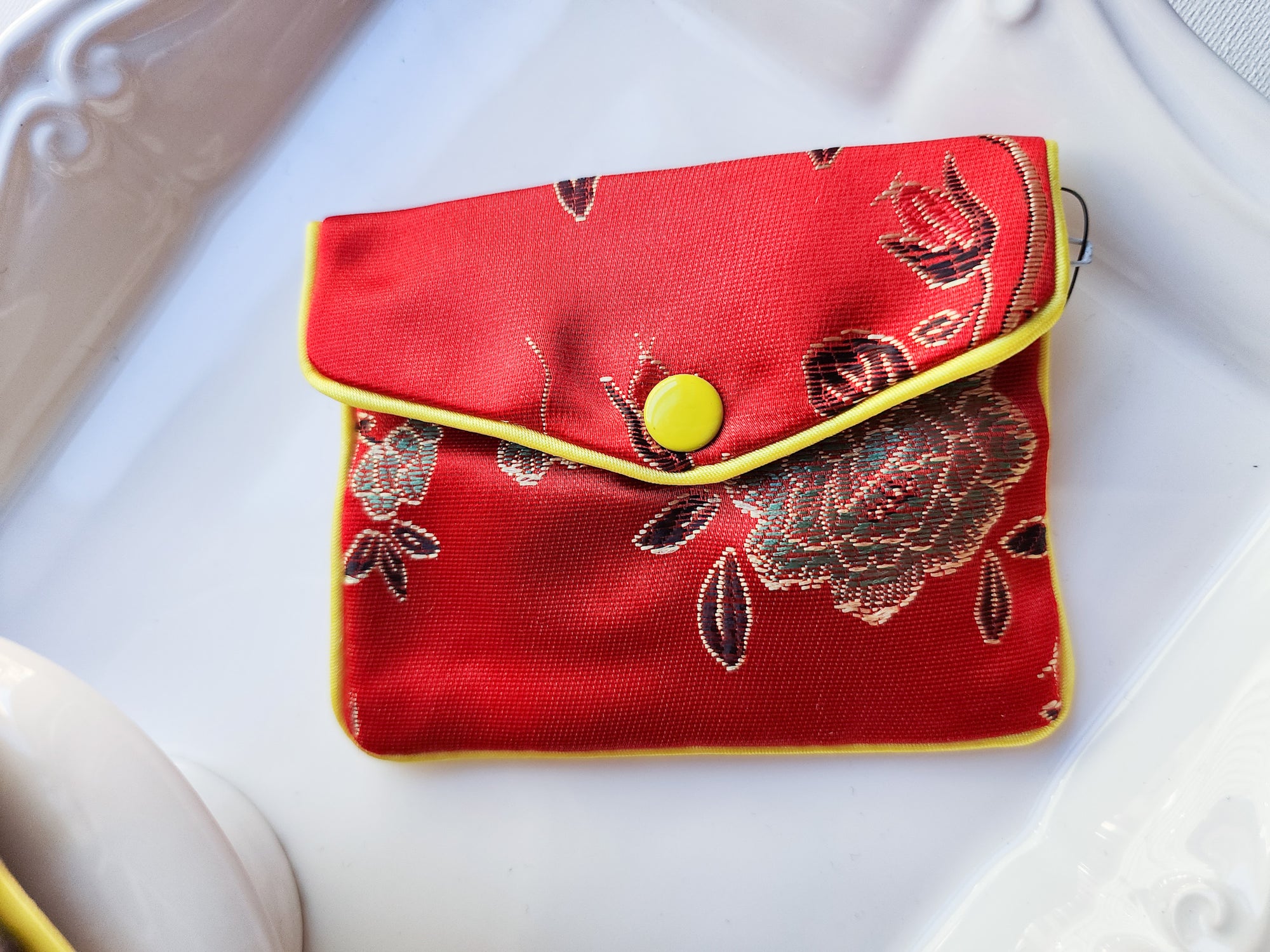 Floral Silk Keeper Pouch