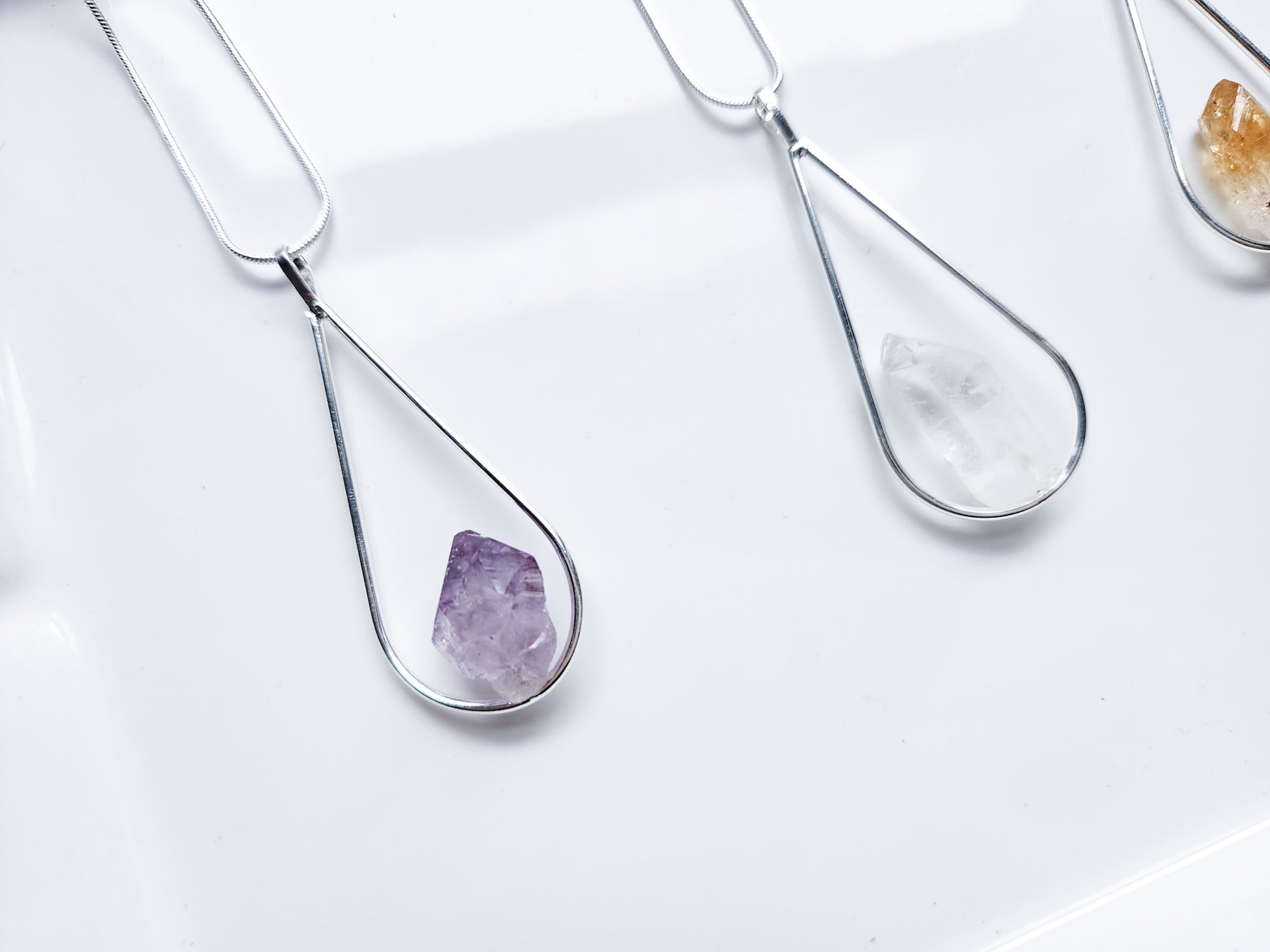 Raw Crystal Dewdrop Necklace