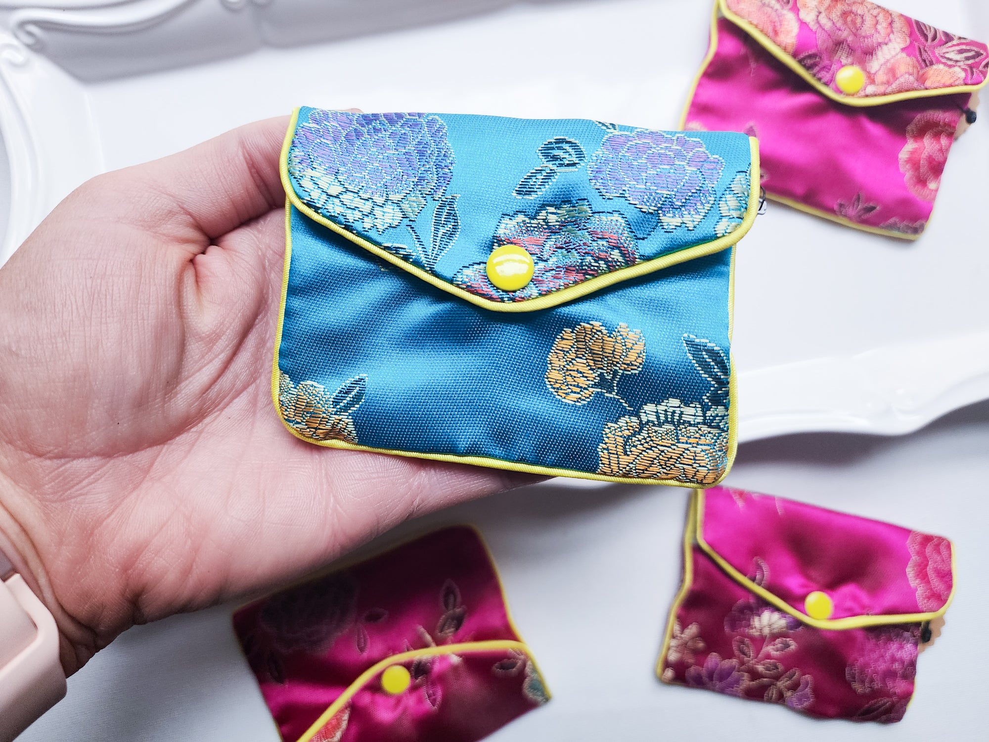 Floral Silk Keeper Pouch