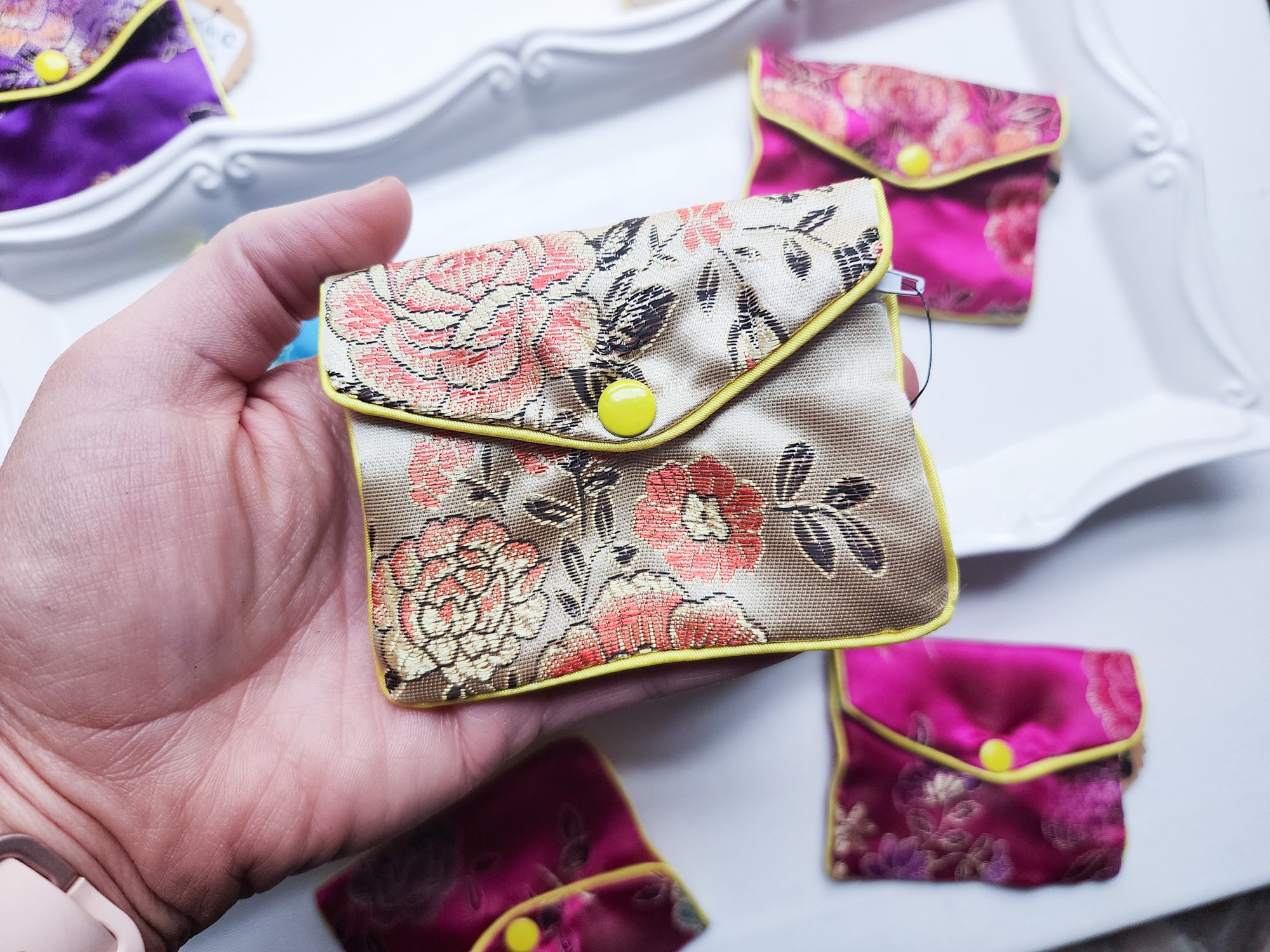 Floral Silk Keeper Pouch