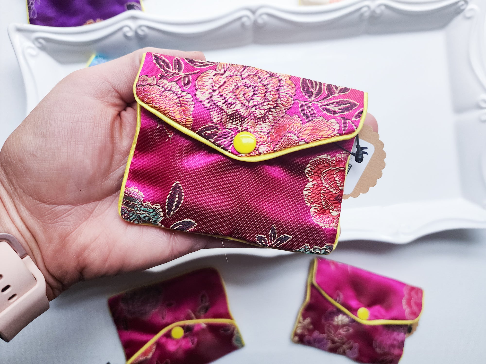 Floral Silk Keeper Pouch