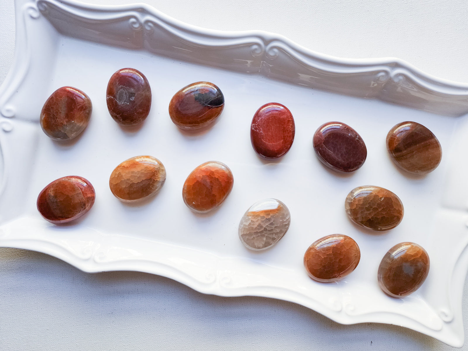 Snakeskin Fire Agate Palm Stone