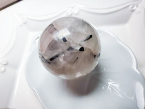 Tourmaline in Quartz Sphere