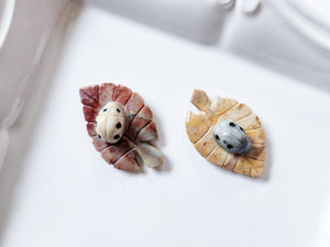 Soapstone Animal Critters Ladybug on Lily Pad