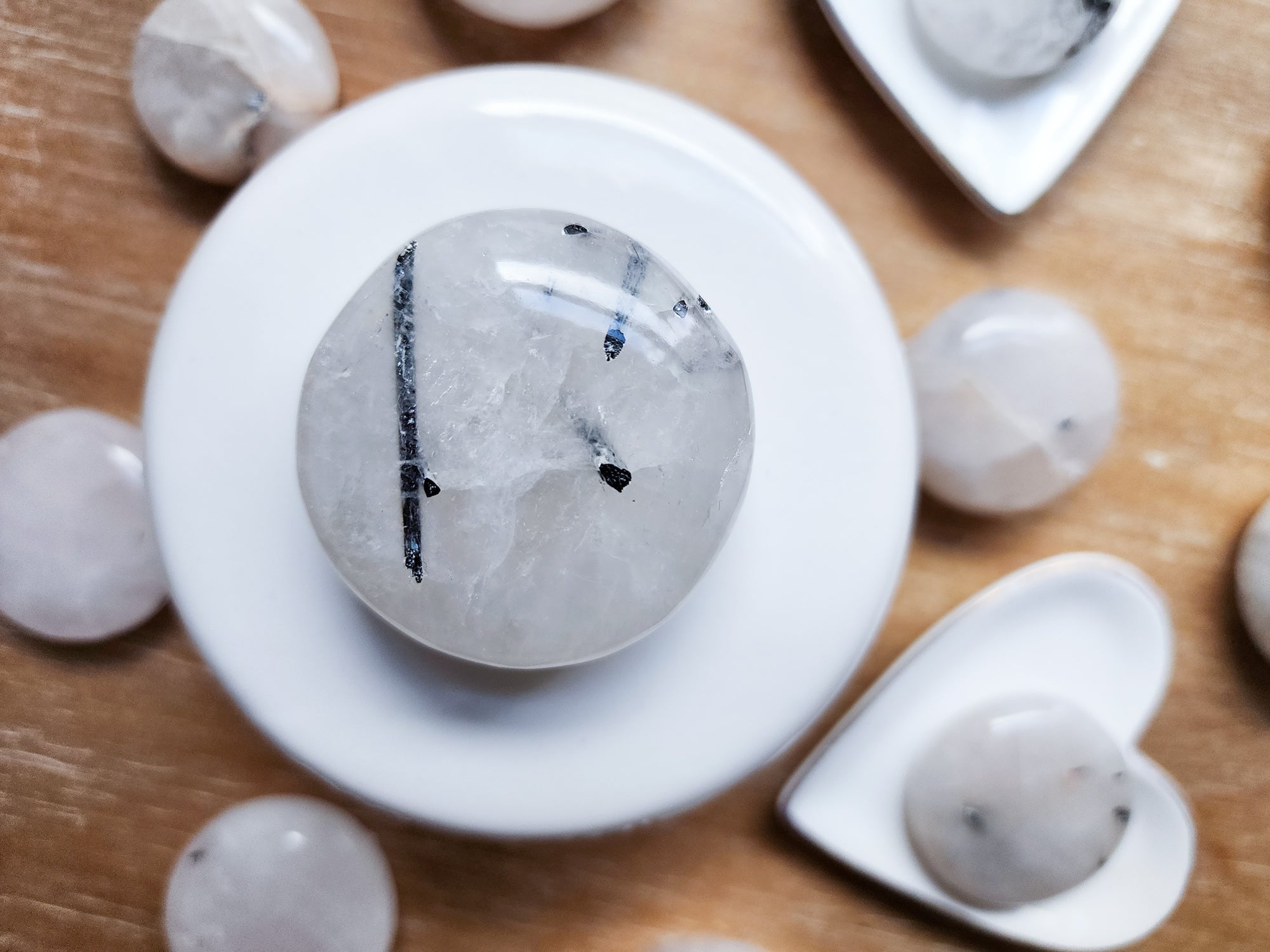 Tourmaline In Quartz UFO Palm