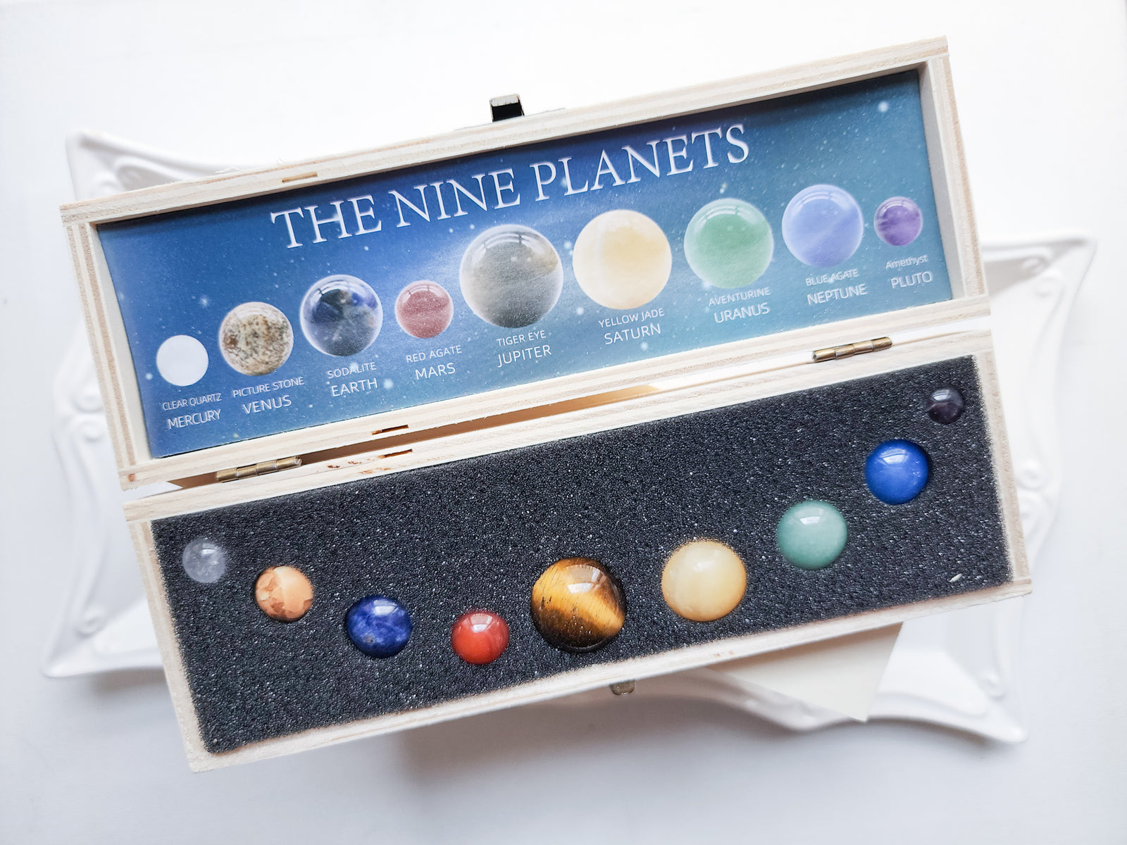 Nine Planet Crystal Sphere Solar System Set