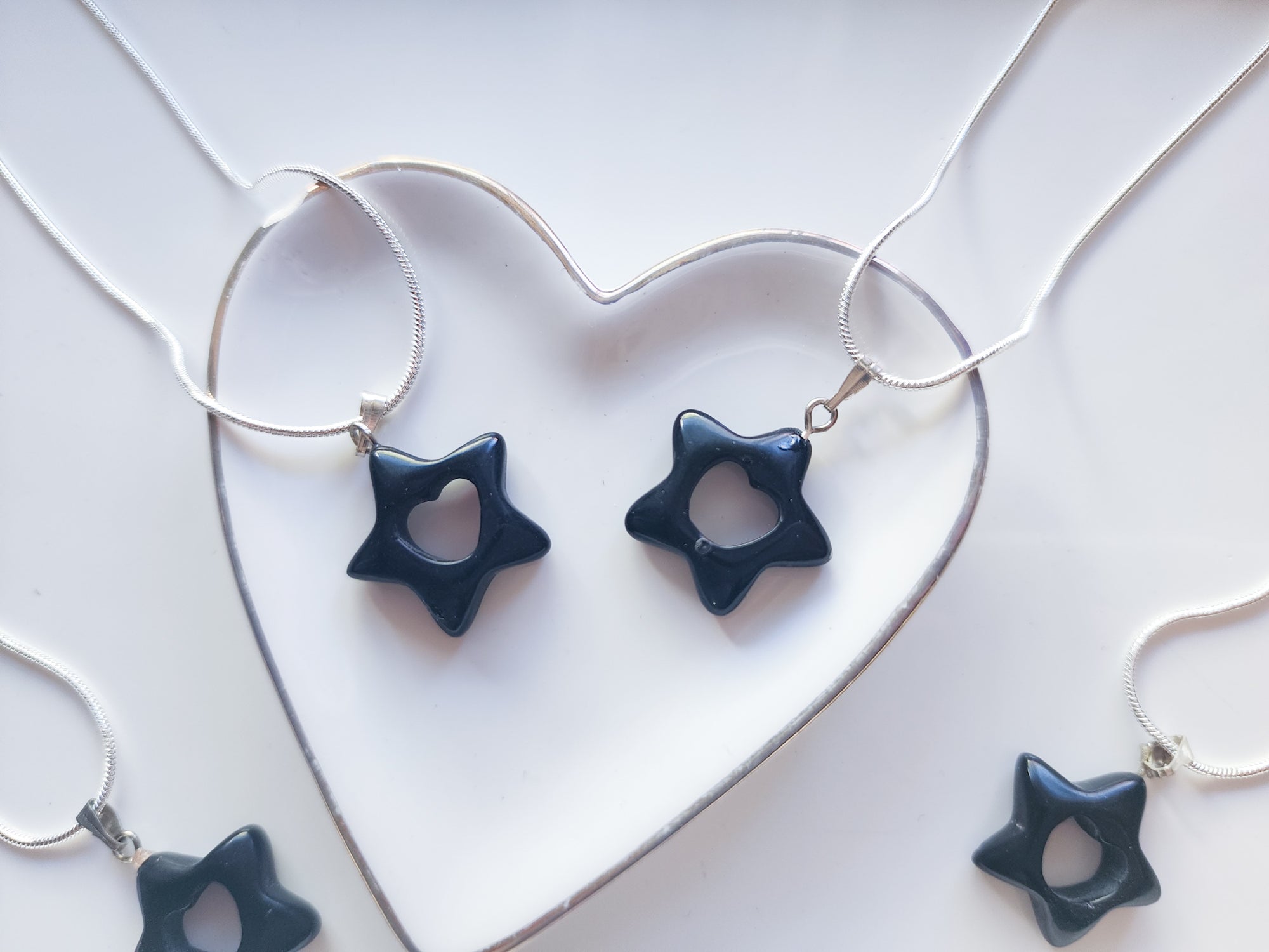 Heart in Star Onyx Necklace