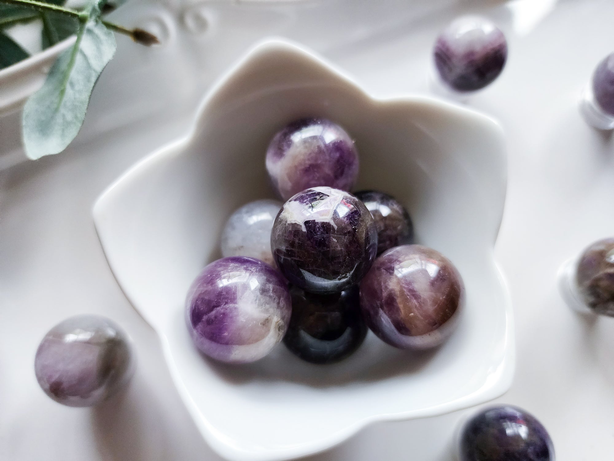 Chevron Amethyst Sphere || Marble