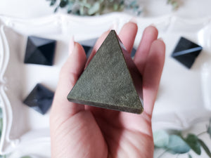 Gold Sheen Obsidian Pyramid