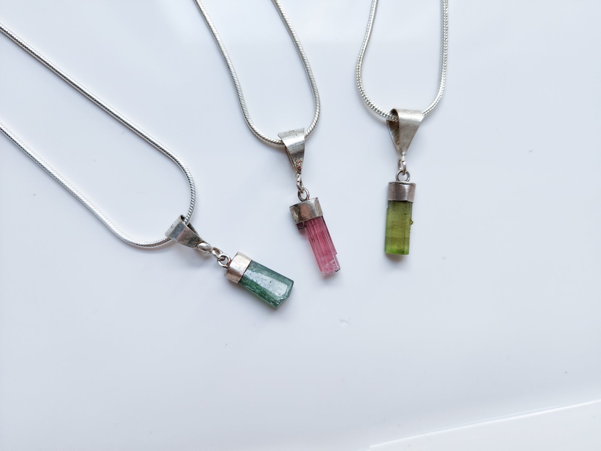 Rainbow Tourmaline Sterling Pendant