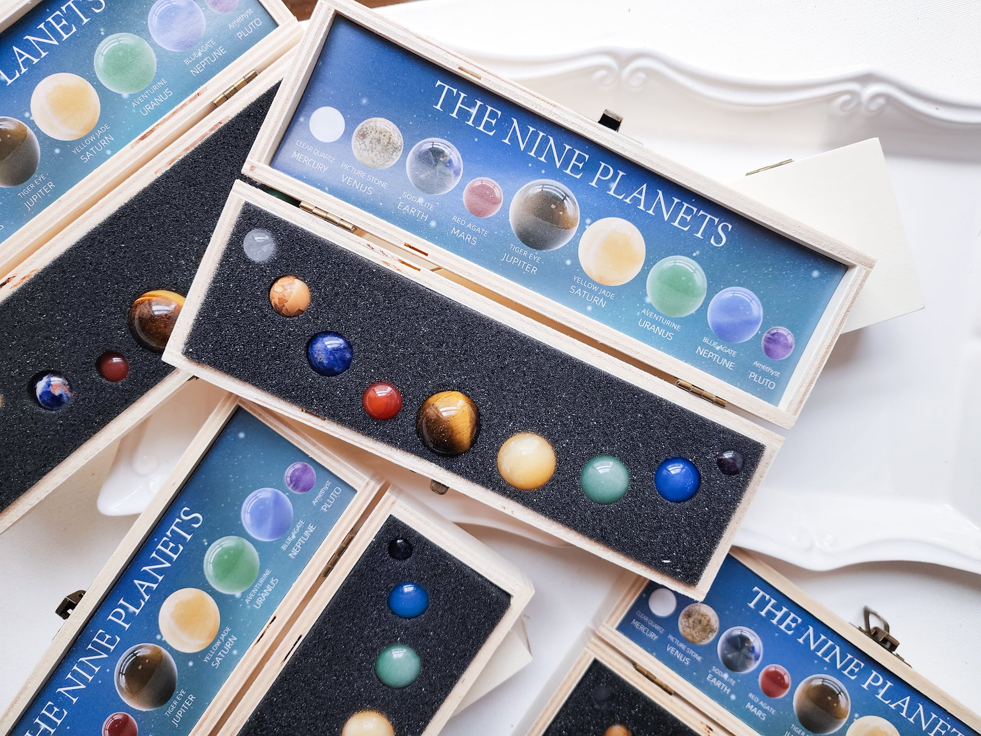 Nine Planet Crystal Sphere Solar System Set