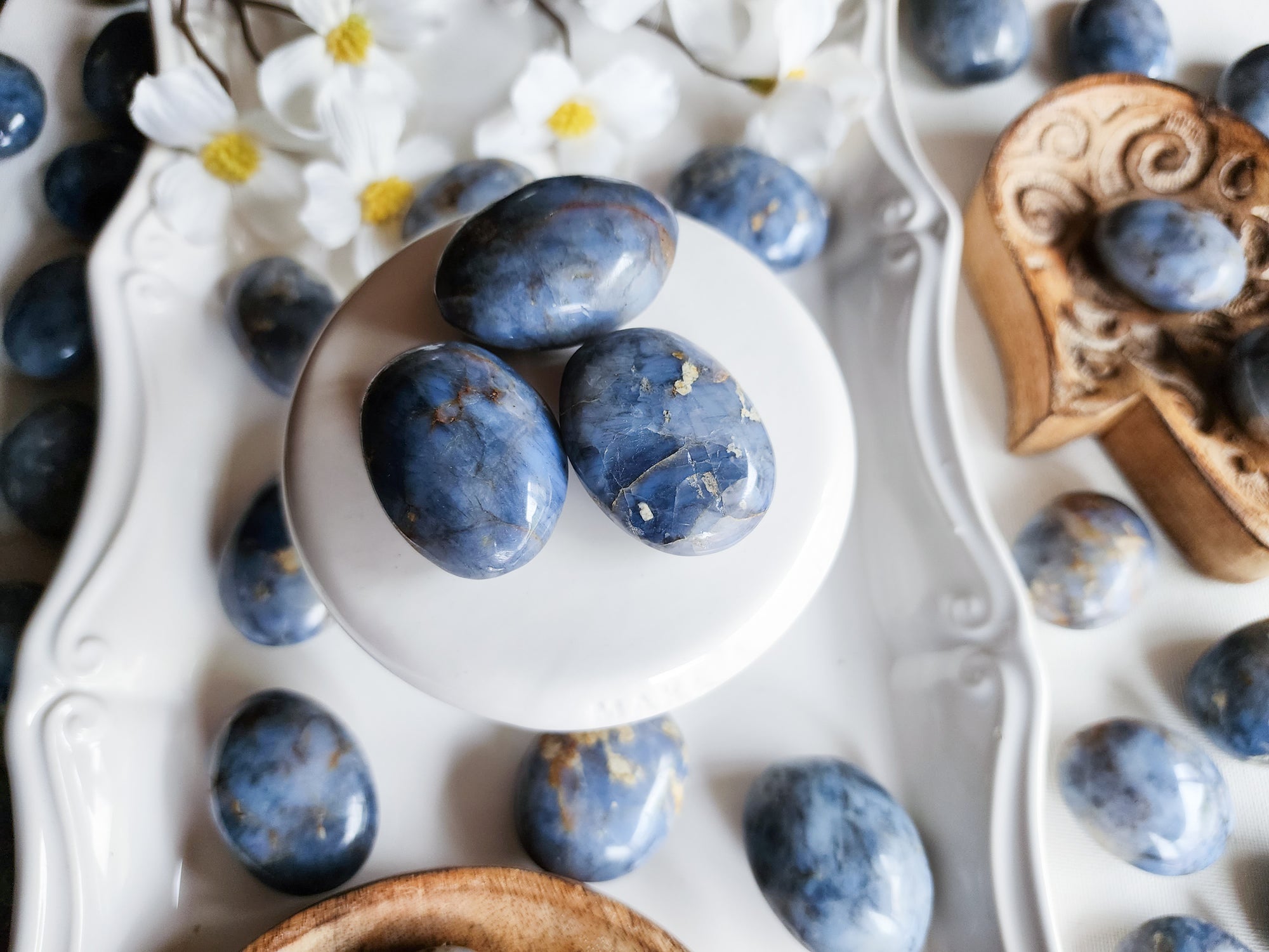 Blue Opal Palm Stone