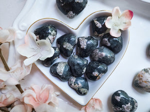 Flower Obsidian Mini Heart