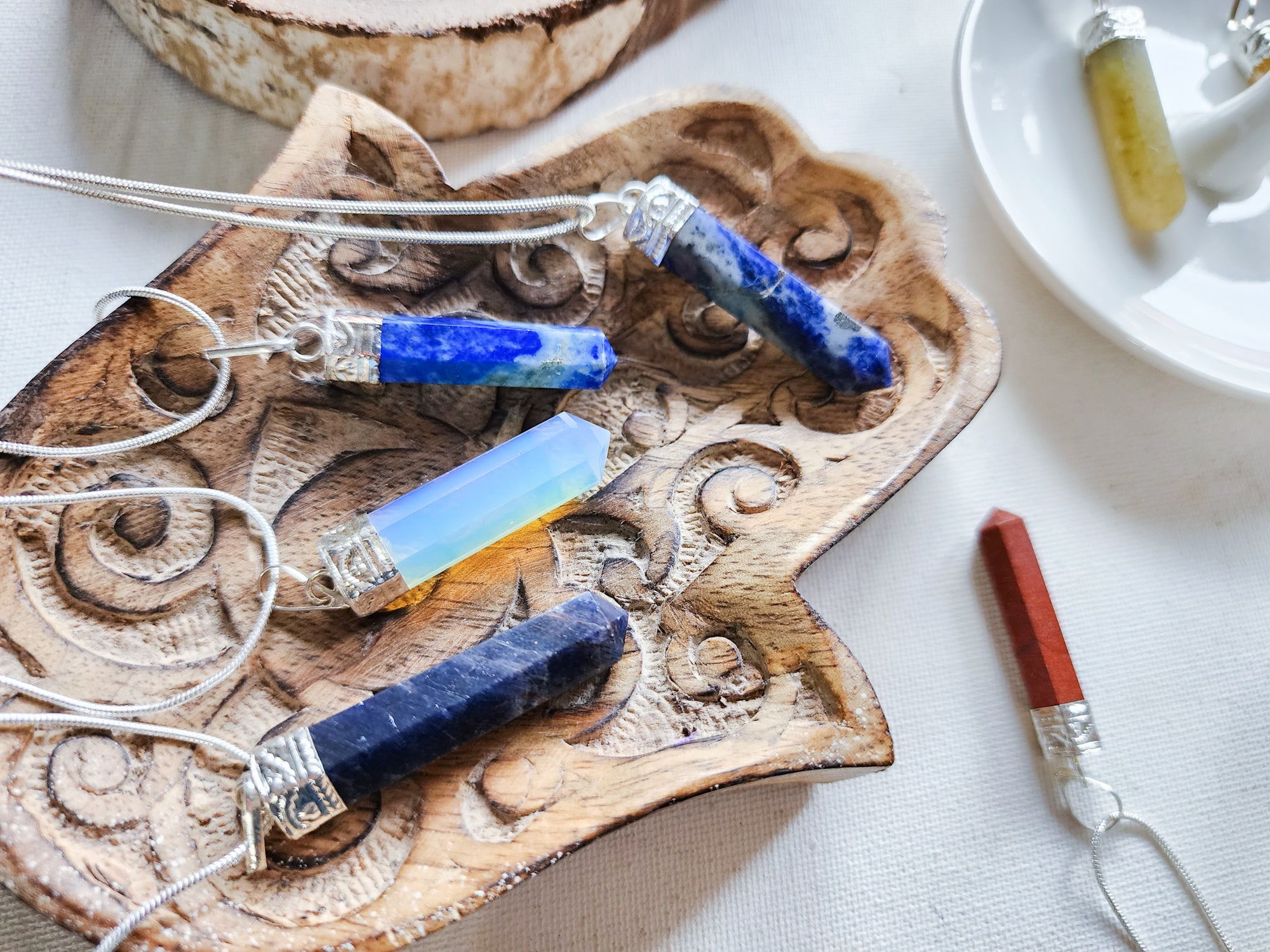 Crystal Pencil Point Necklace || Solid Stamped Cap