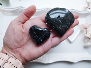 Black Tourmaline Hearts