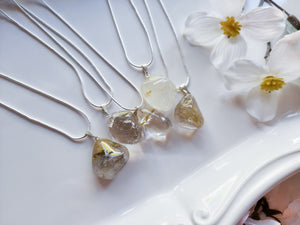 Rutilated Quartz Tumble Necklace