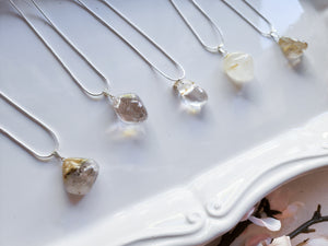 Rutilated Quartz Tumble Necklace