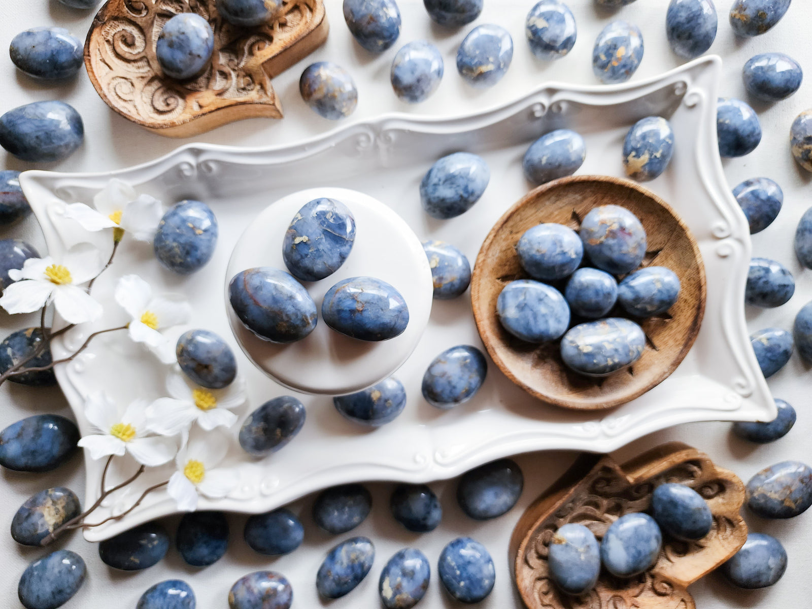 Blue Opal Palm Stone