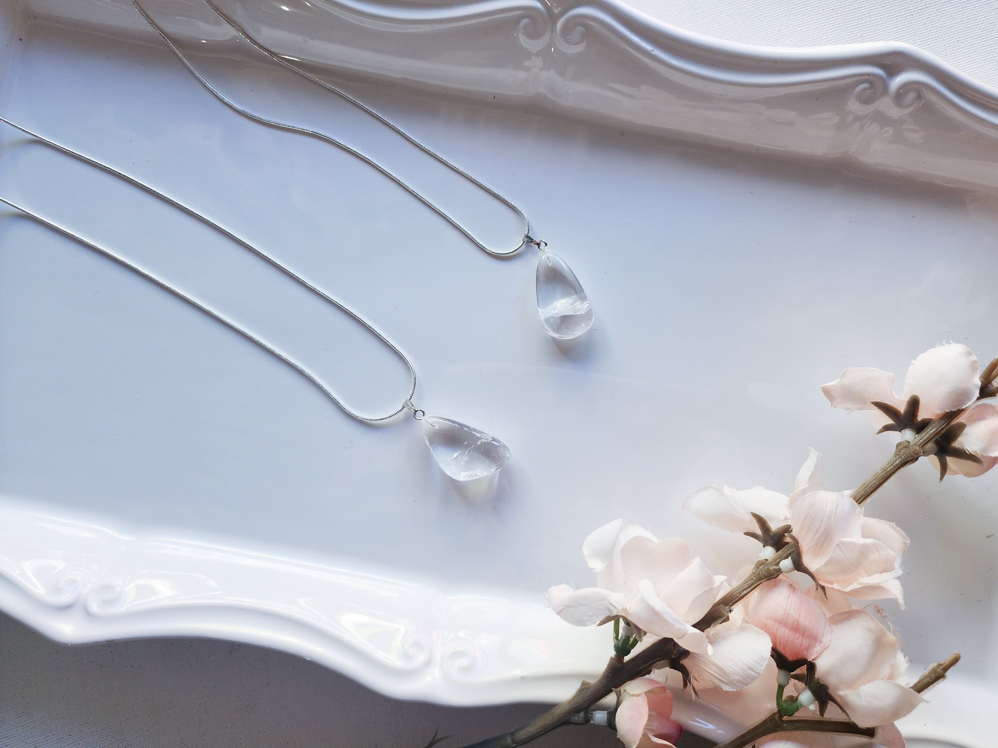 Clear Quartz Tumble Necklace