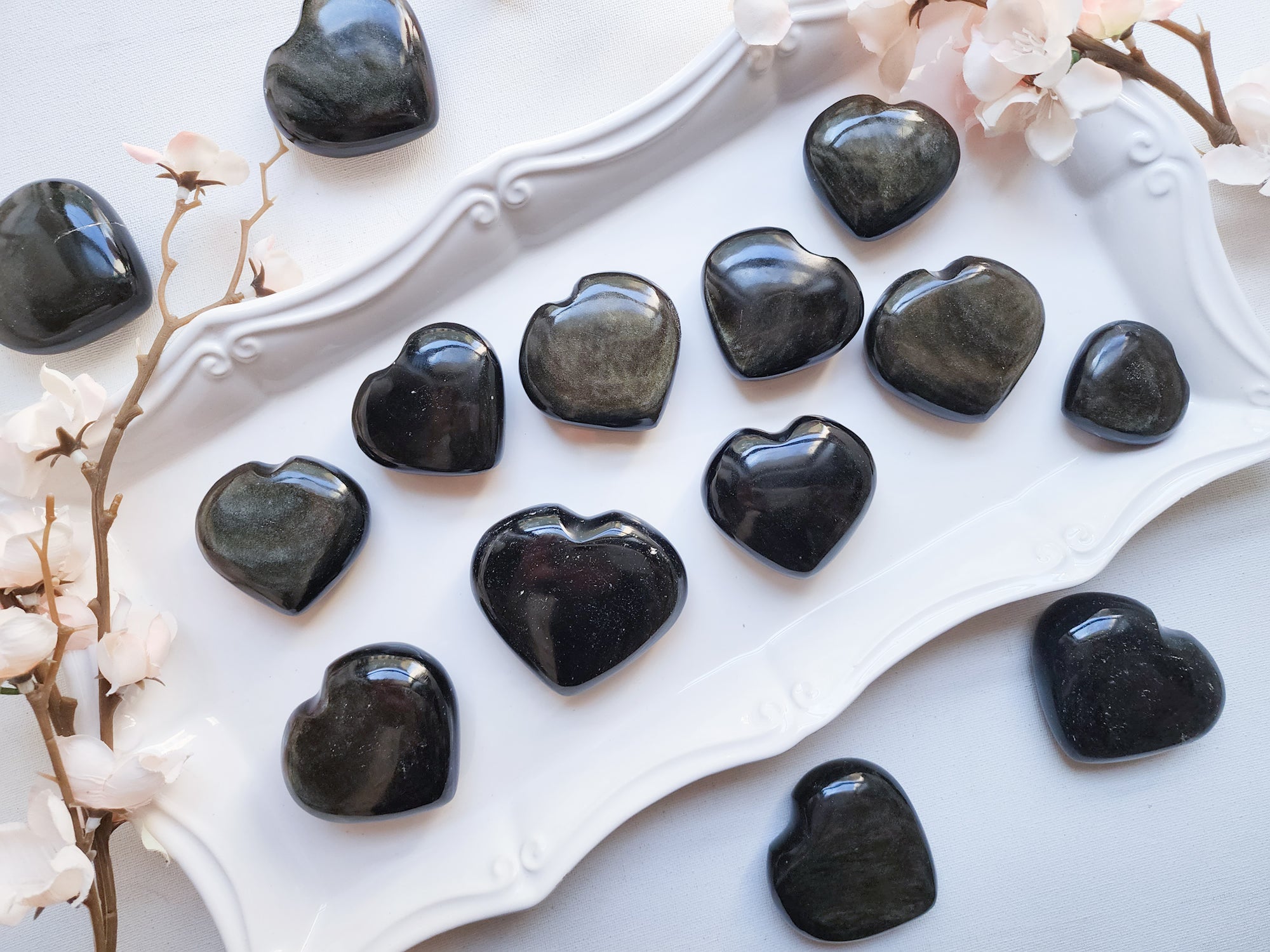 Gold Sheen Obsidian Heart