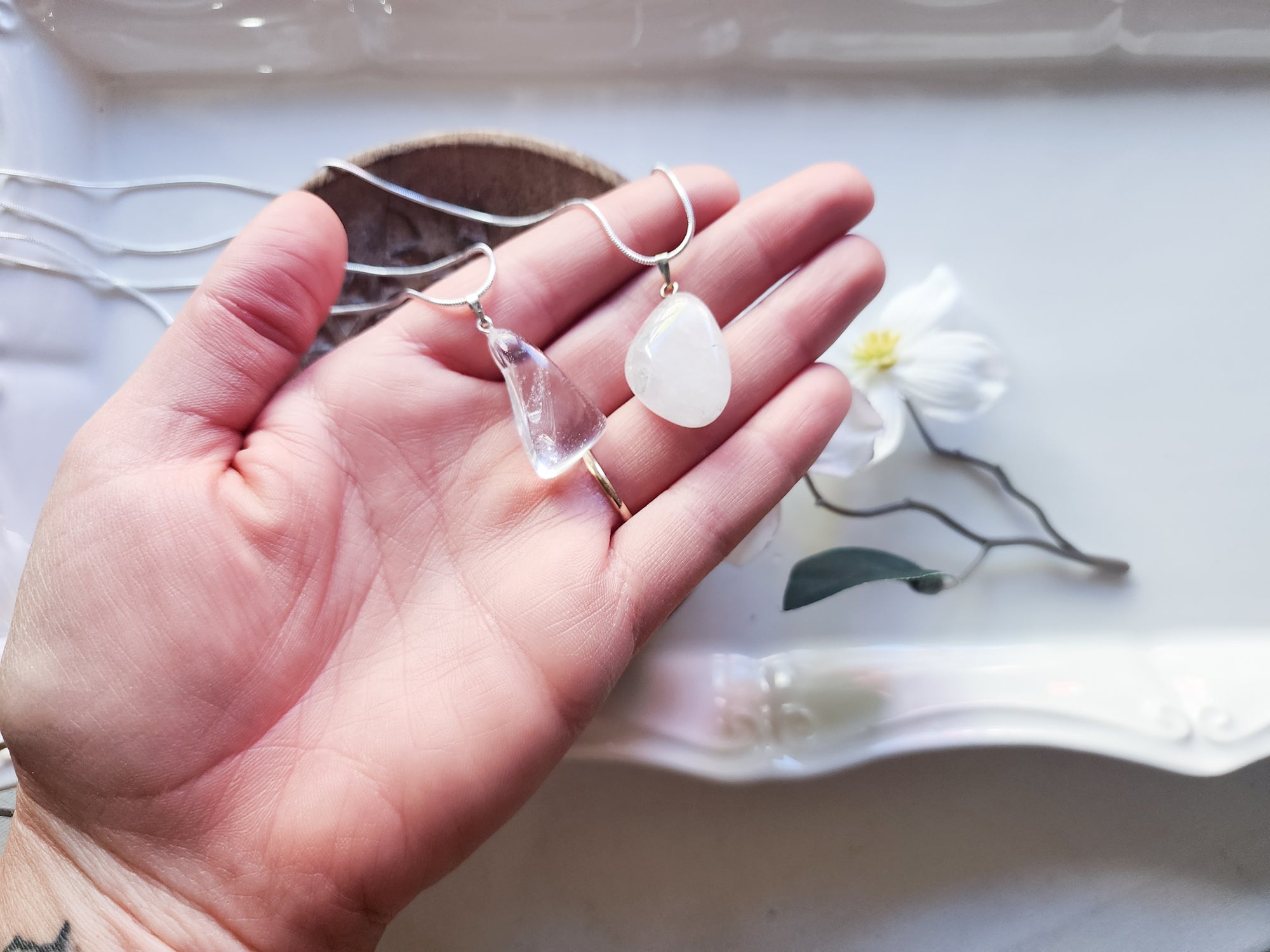 Clear Quartz Tumble Necklace