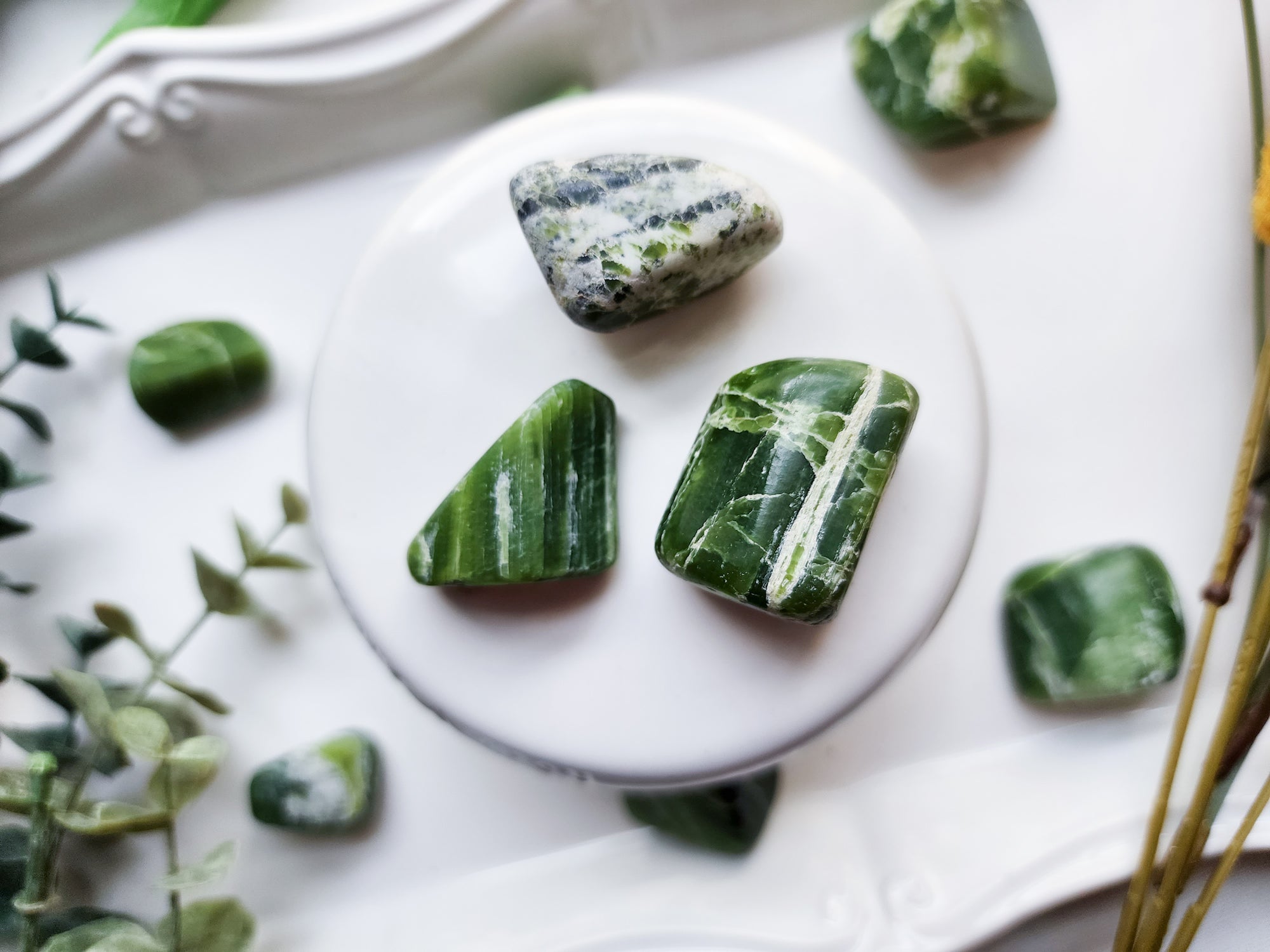 Green Tremolite Tumbled Stone