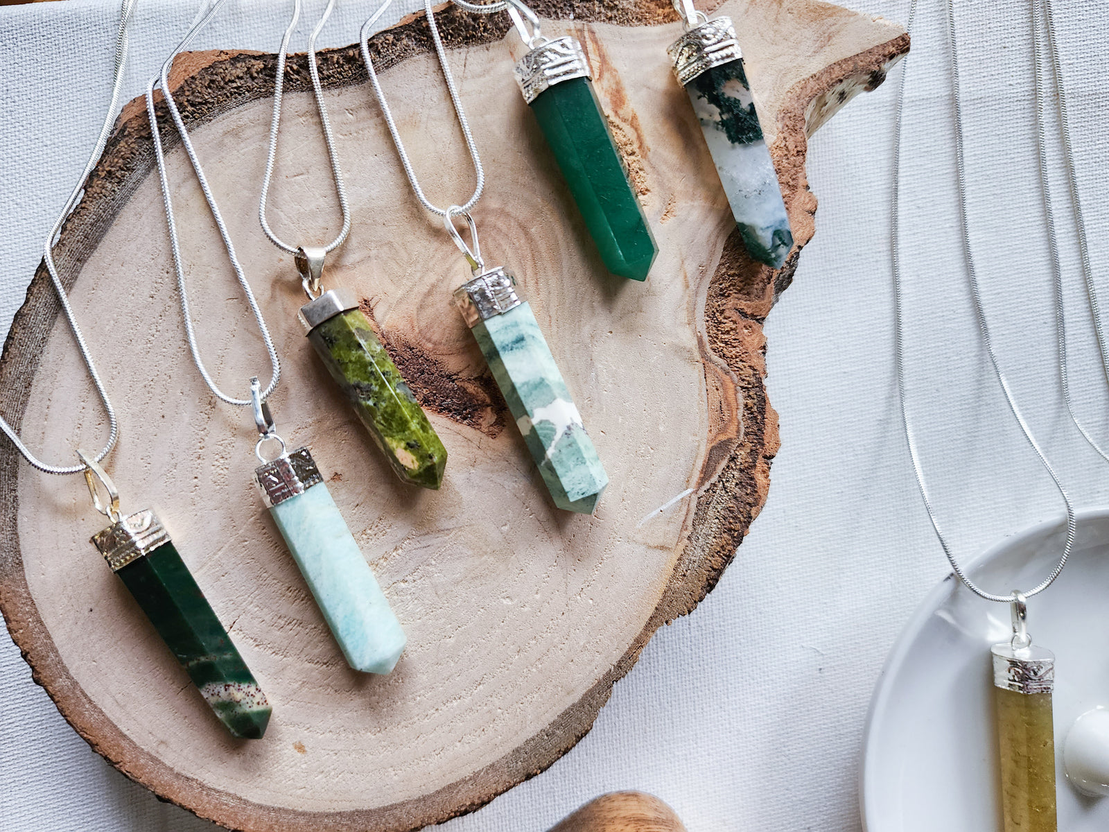 Crystal Pencil Point Necklace || Solid Stamped Cap