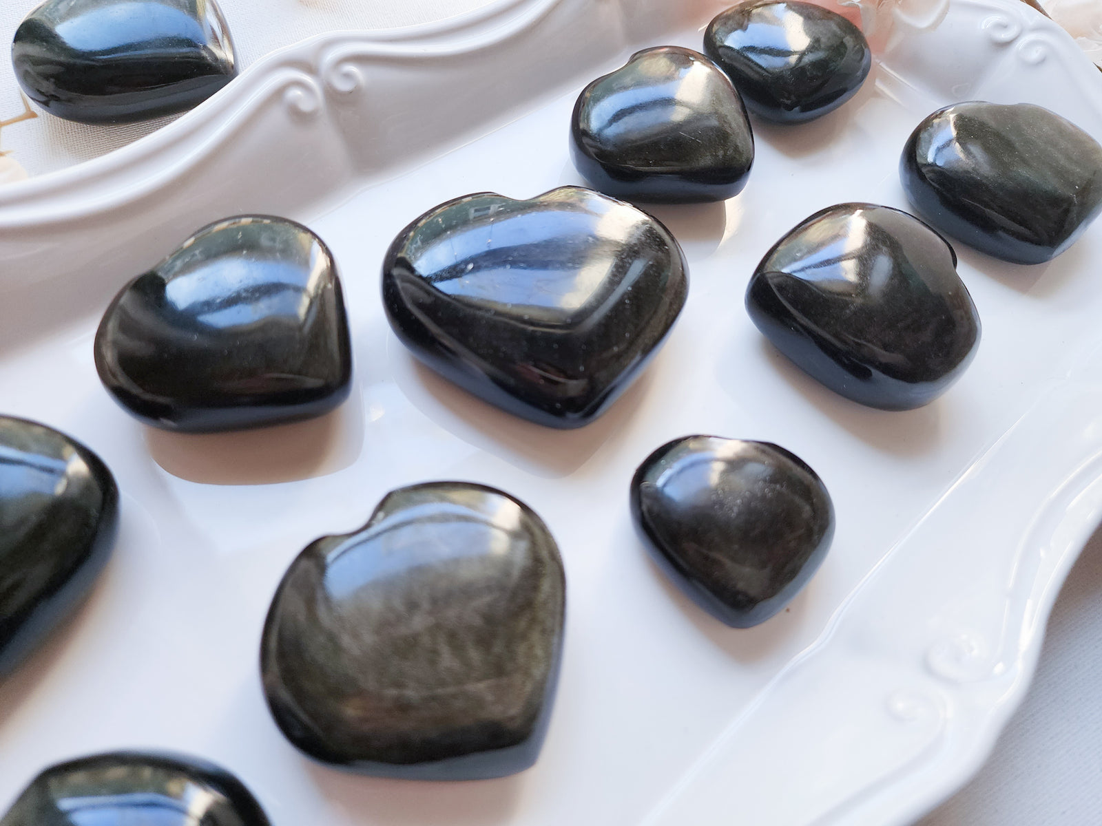 Gold Sheen Obsidian Heart