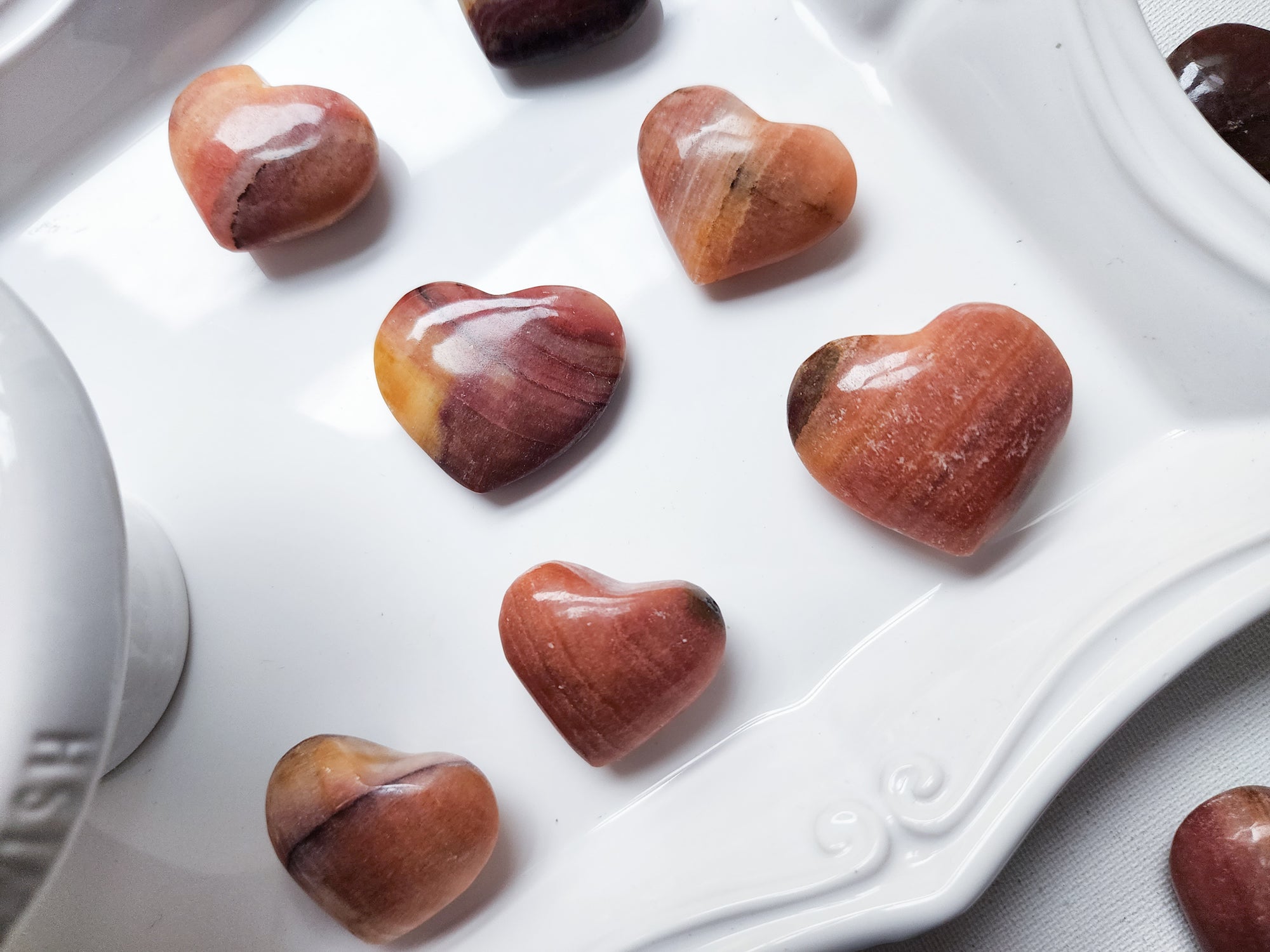 Sunset Calcite Mini Hearts