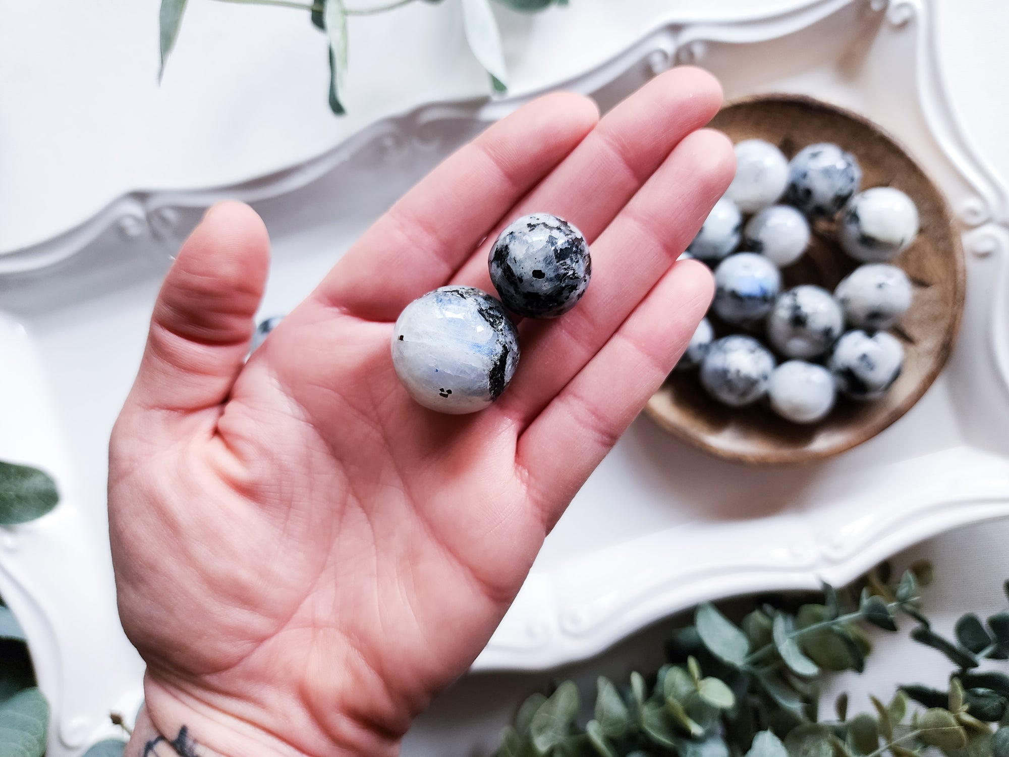 Rainbow Moonstone Sphere || Marble