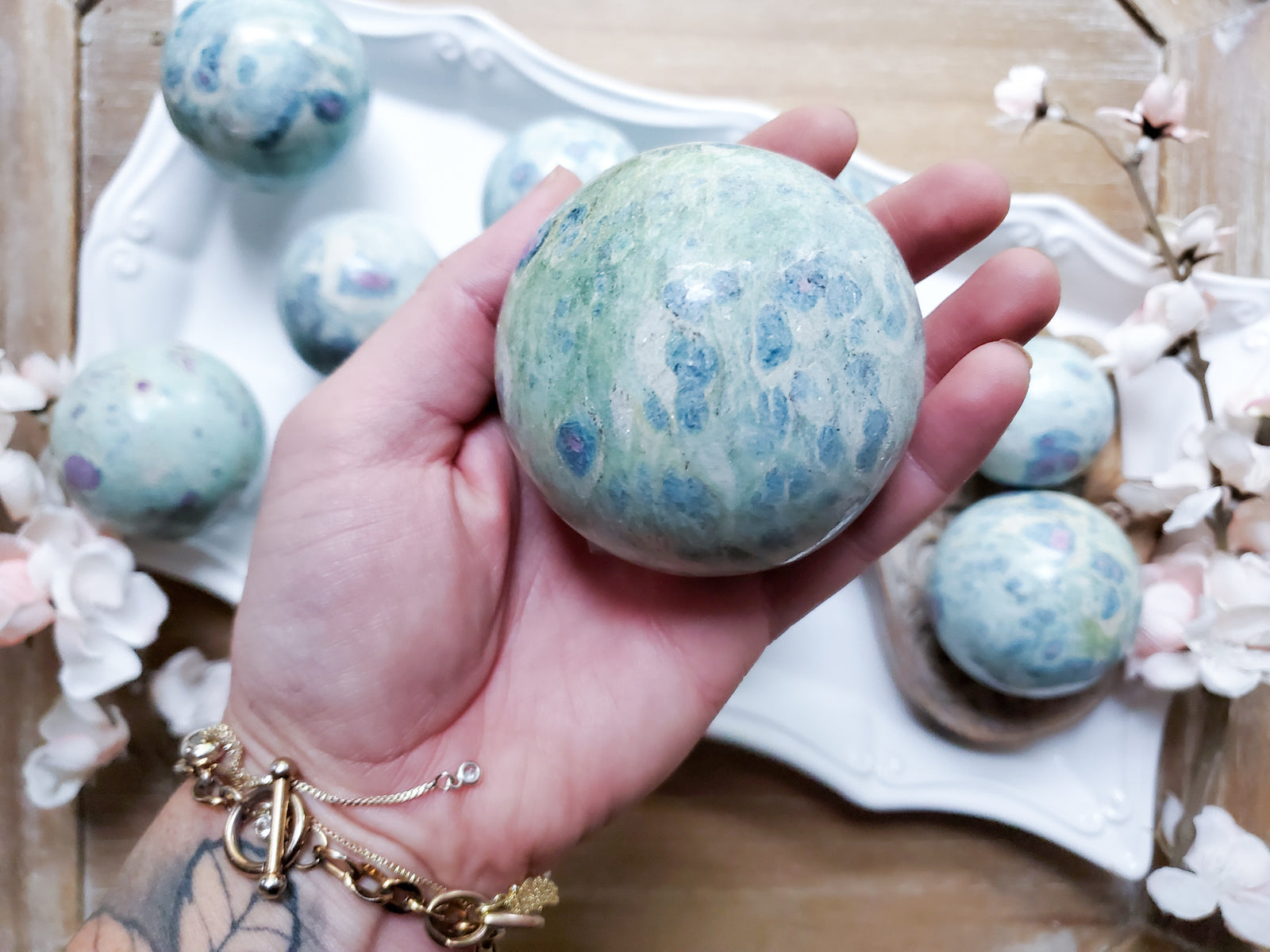 Ruby in Fuchsite Sphere