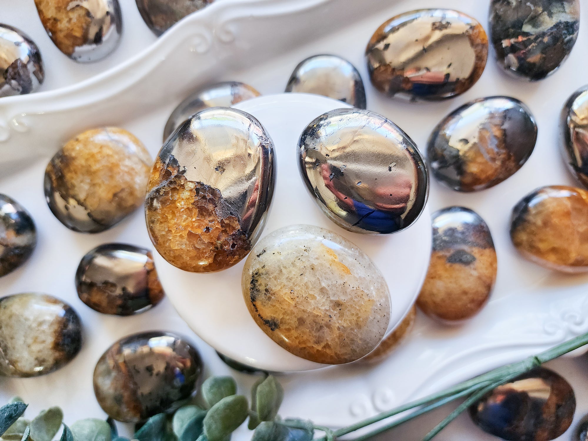 Golden Pyrite Palm Stone