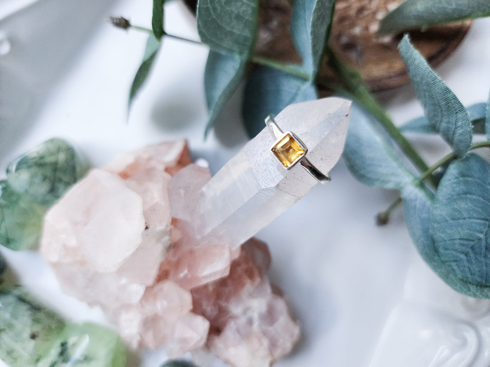 Citrine Dainty Sterling || Square