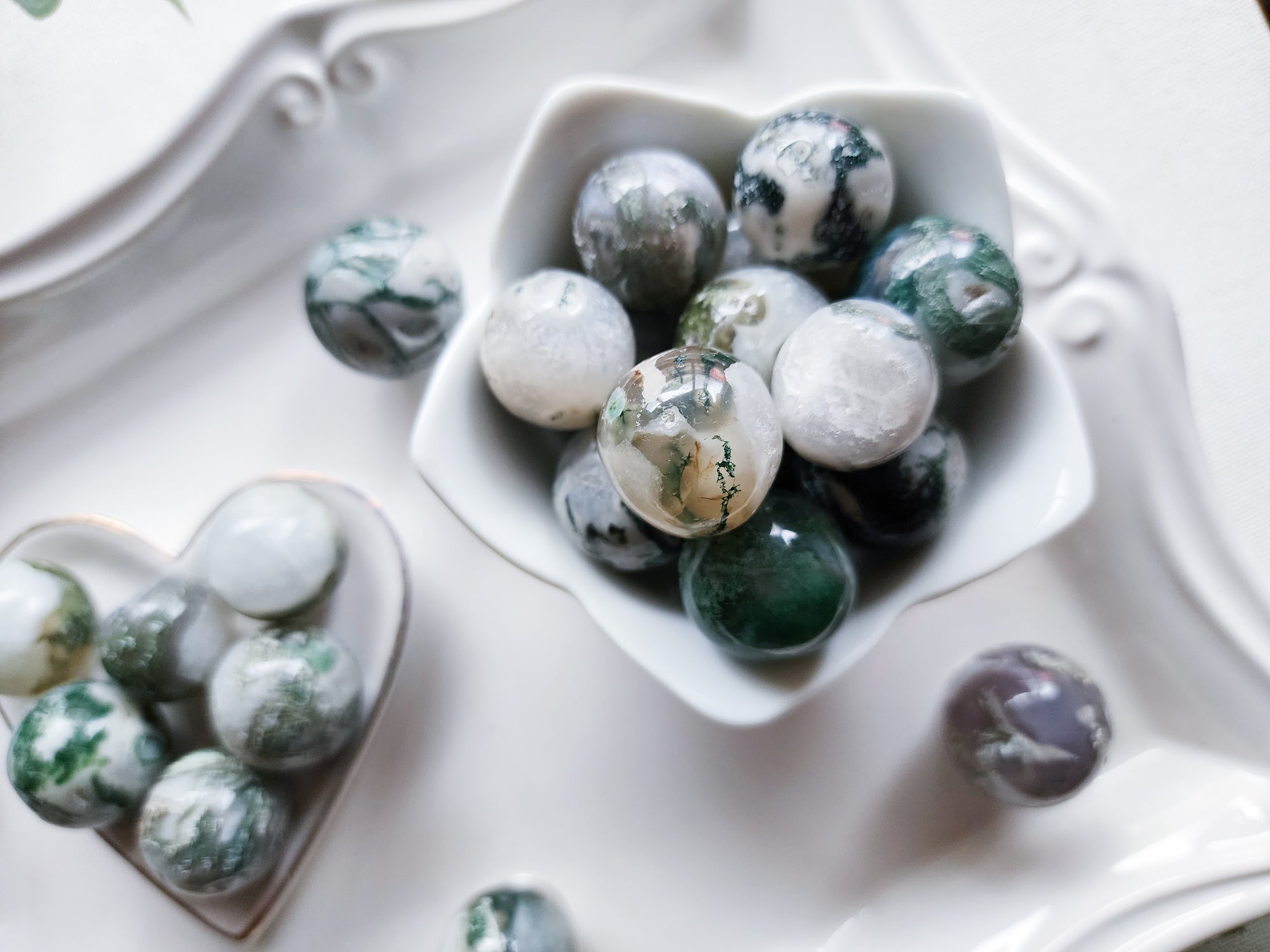 Moss Agate Sphere || Marble