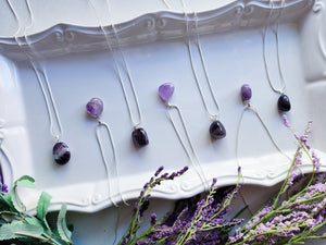 Chevron Amethyst Tumbled Necklace