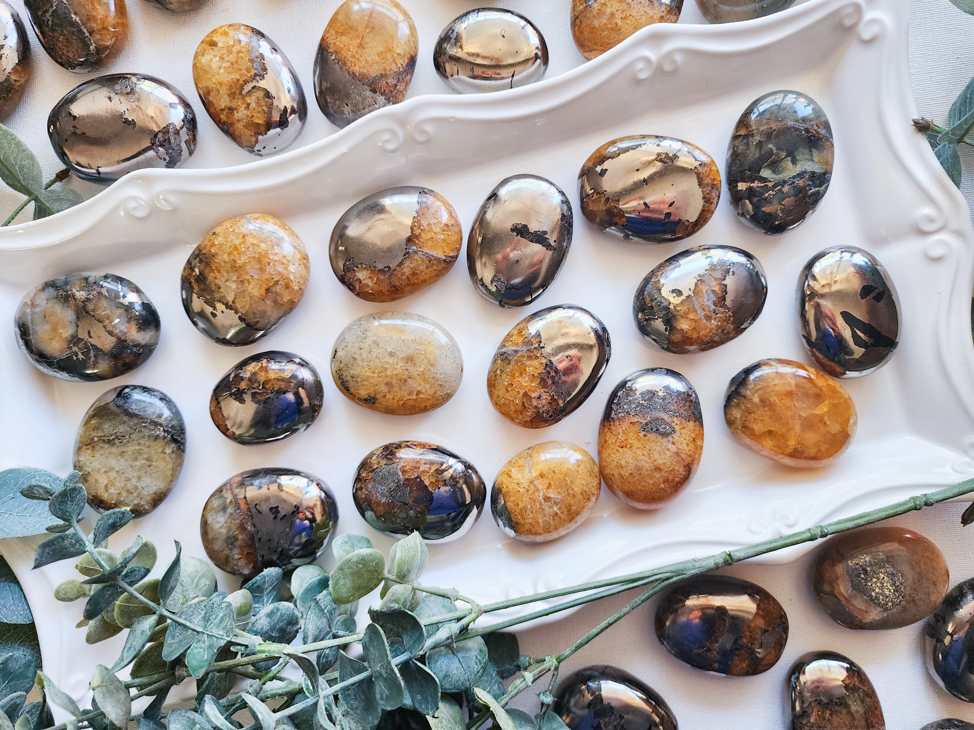 Golden Pyrite Palm Stone