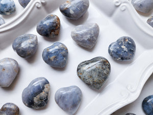 Blue Opal Mini Heart || Madagascar