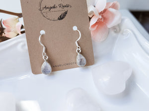 Moonstone Faceted Drop Sterling Earrings || Dew Drop