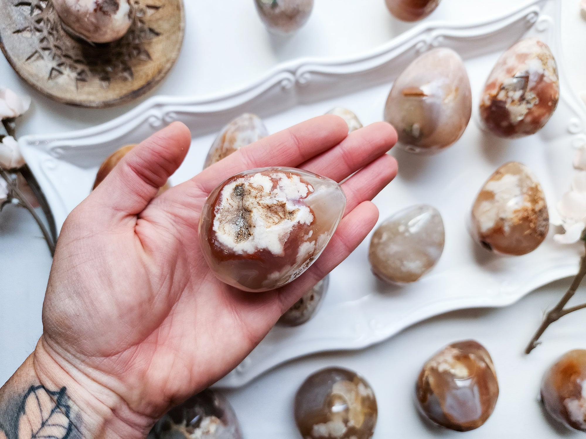 Flower Agate Egg