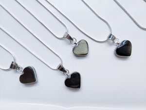 Gold Sheen Obsidian Heart Pendant Necklace