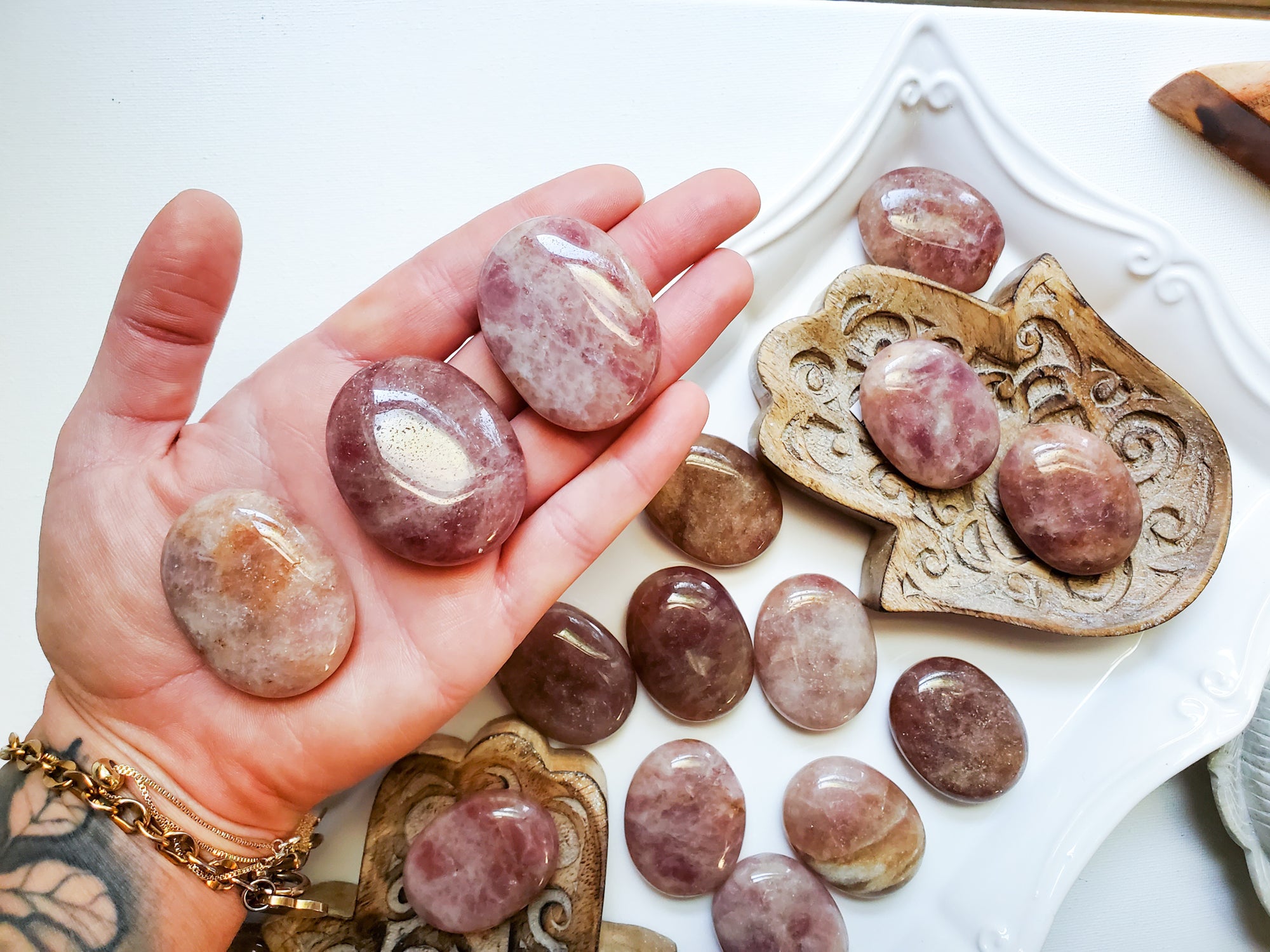 Strawberry Quartz Palm Stone