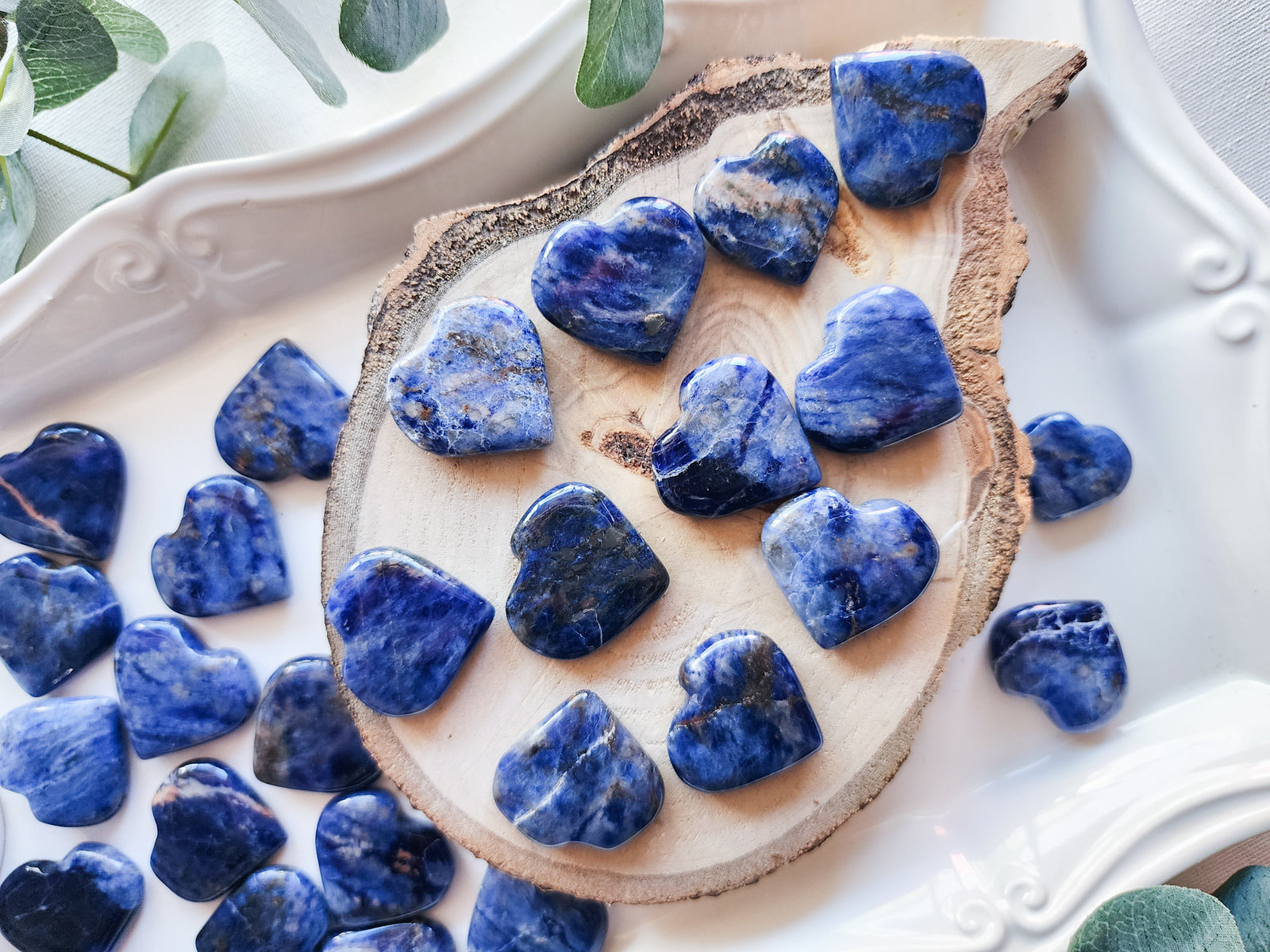 Sodalite Flat Mini Hearts
