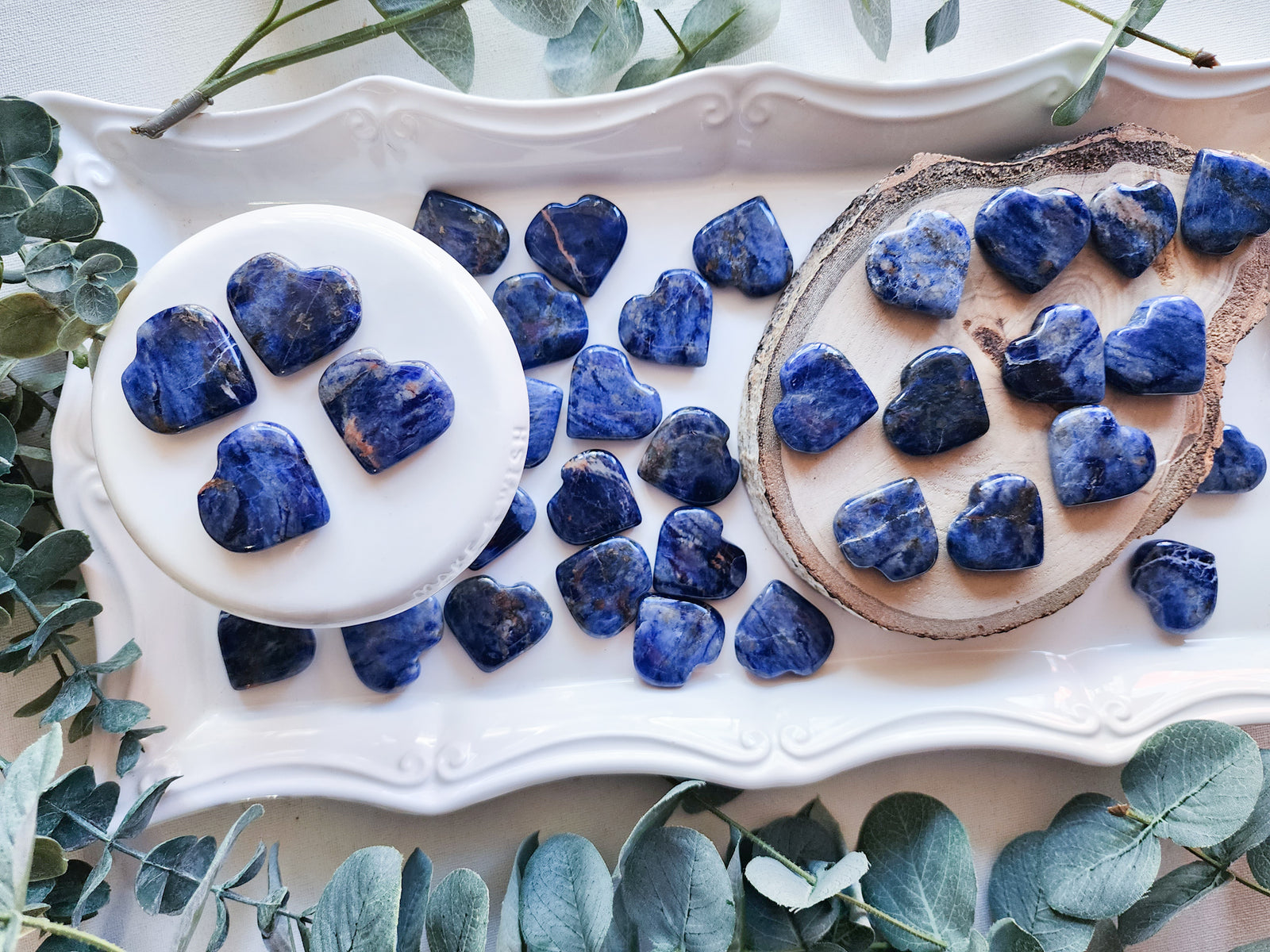 Sodalite Flat Mini Hearts