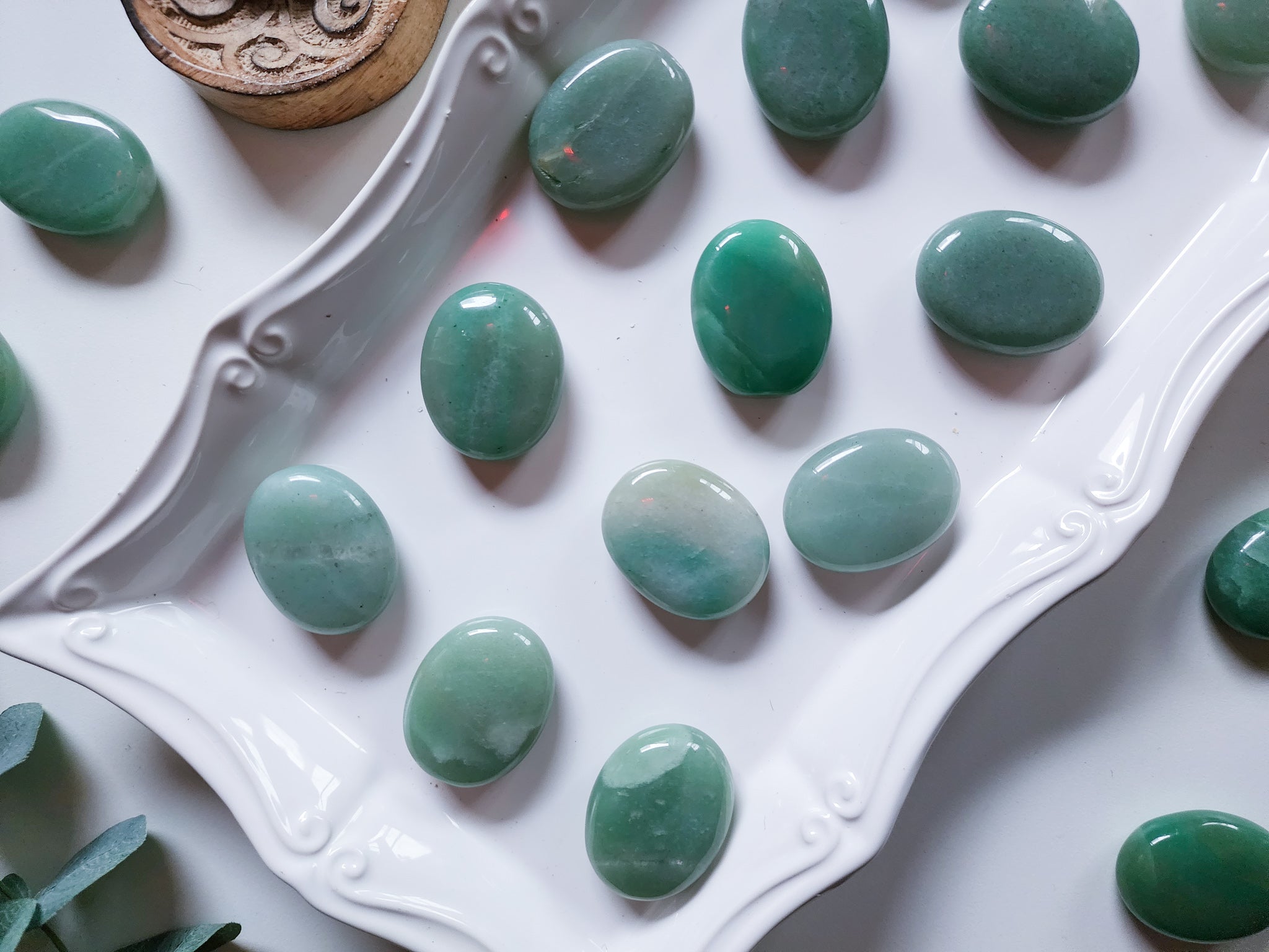 Green Aventurine Palm Stone Angelic Roots