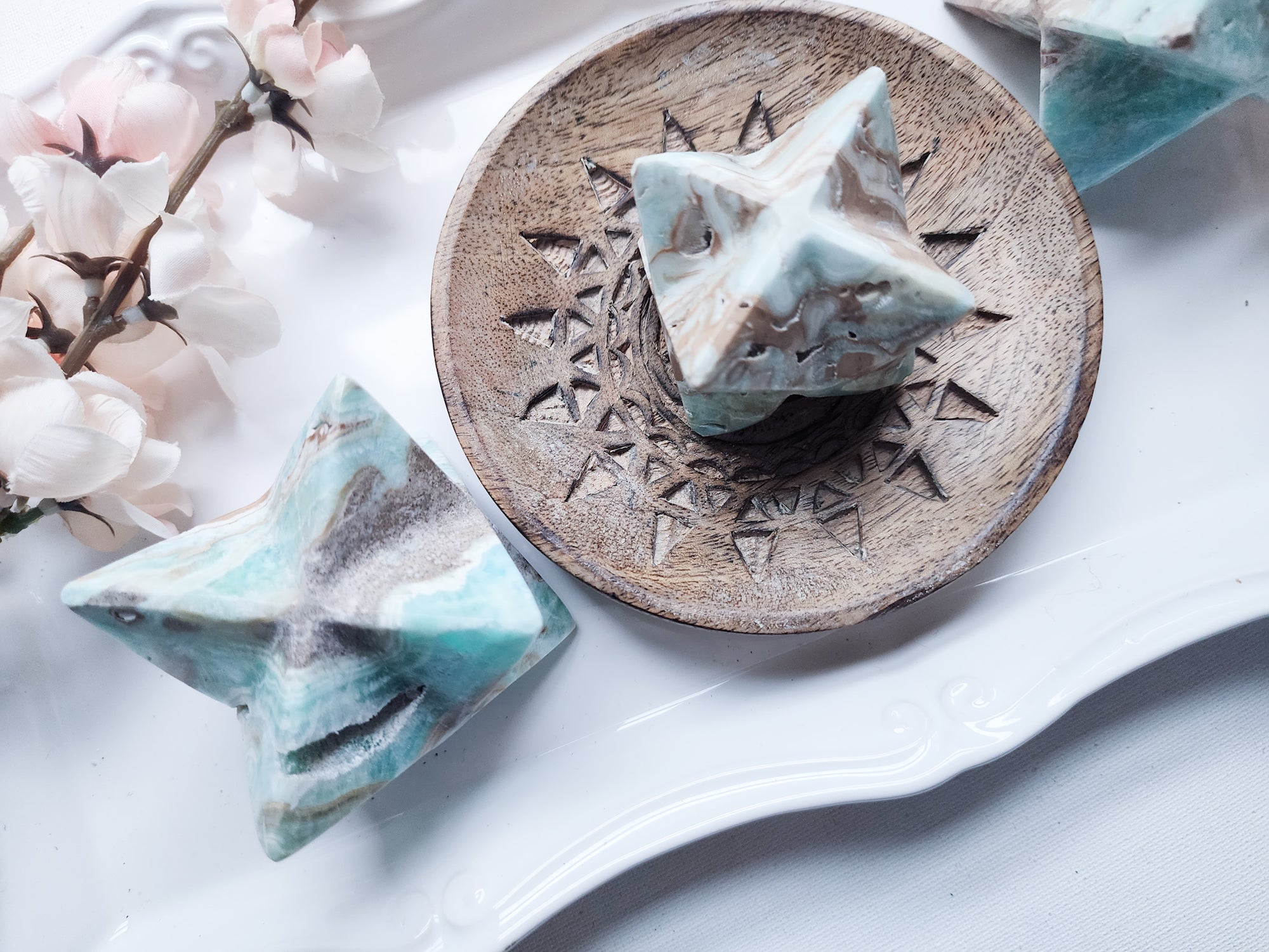 Blue Aragonite Merkaba