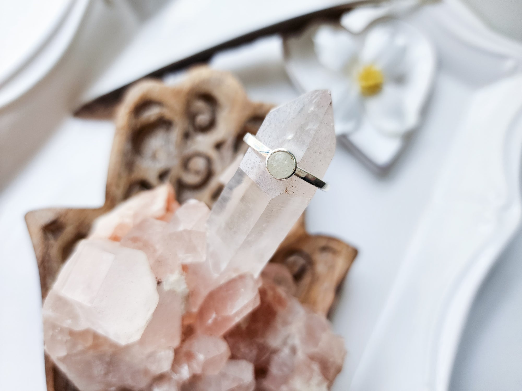 Libyan Desert Glass Dainty Round Ring